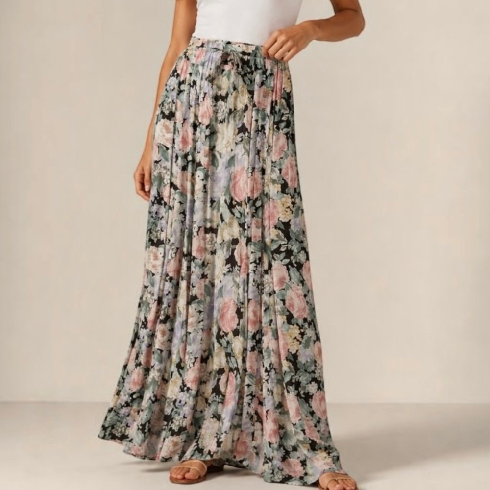 Anthropologie Auguste The Label Floral Maxi Skirt Size US 8 NWOT